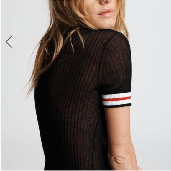 Rag & Bone Arctic tee black ribbed crewneck sweater, size L - Picture 3 of 11